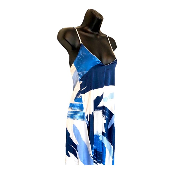 Nicole Miller Dresses Nicole Miller Blue White Paintbrush Print